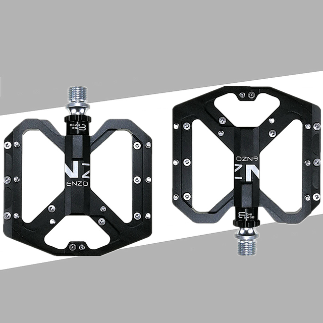 Ultraleicht ENZO Mountainbike Pedal Versiegelt 3 Lagerbier Straße Radfahren CNC Aluminium Legierung Eloxieren Flache Breite Mtb Fahrrad Pedale: NEZO Schwarz