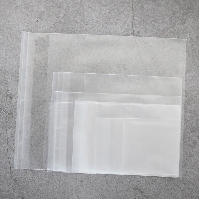 50pcs Frosted Plastic Envelopes Bags Cookie Dessert Bags Self-adhesive Envelope Stationery Packing Bag Office School Supply