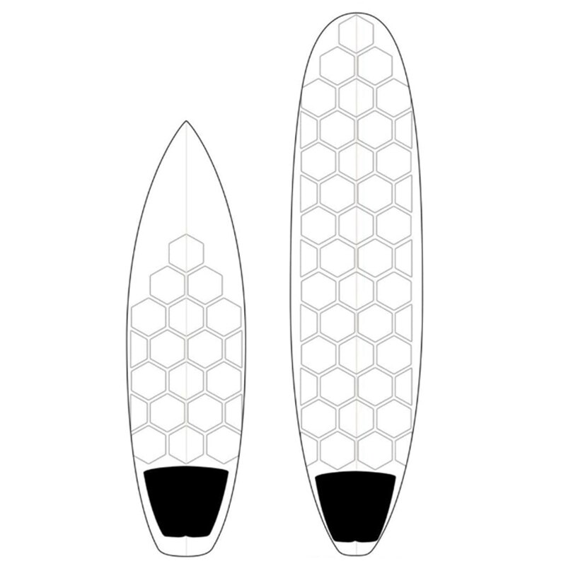 Hexa tracción tabla de surf sin cera agarre de la cubierta-tabla de surf estera antideslizante (transparente)