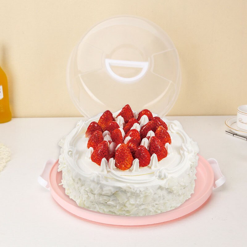 1pc 30X15cm Round Cake Carrier Handheld Plastic Pastry Storage Holder Dessert Container Cover Case Birthday Wedding Party case