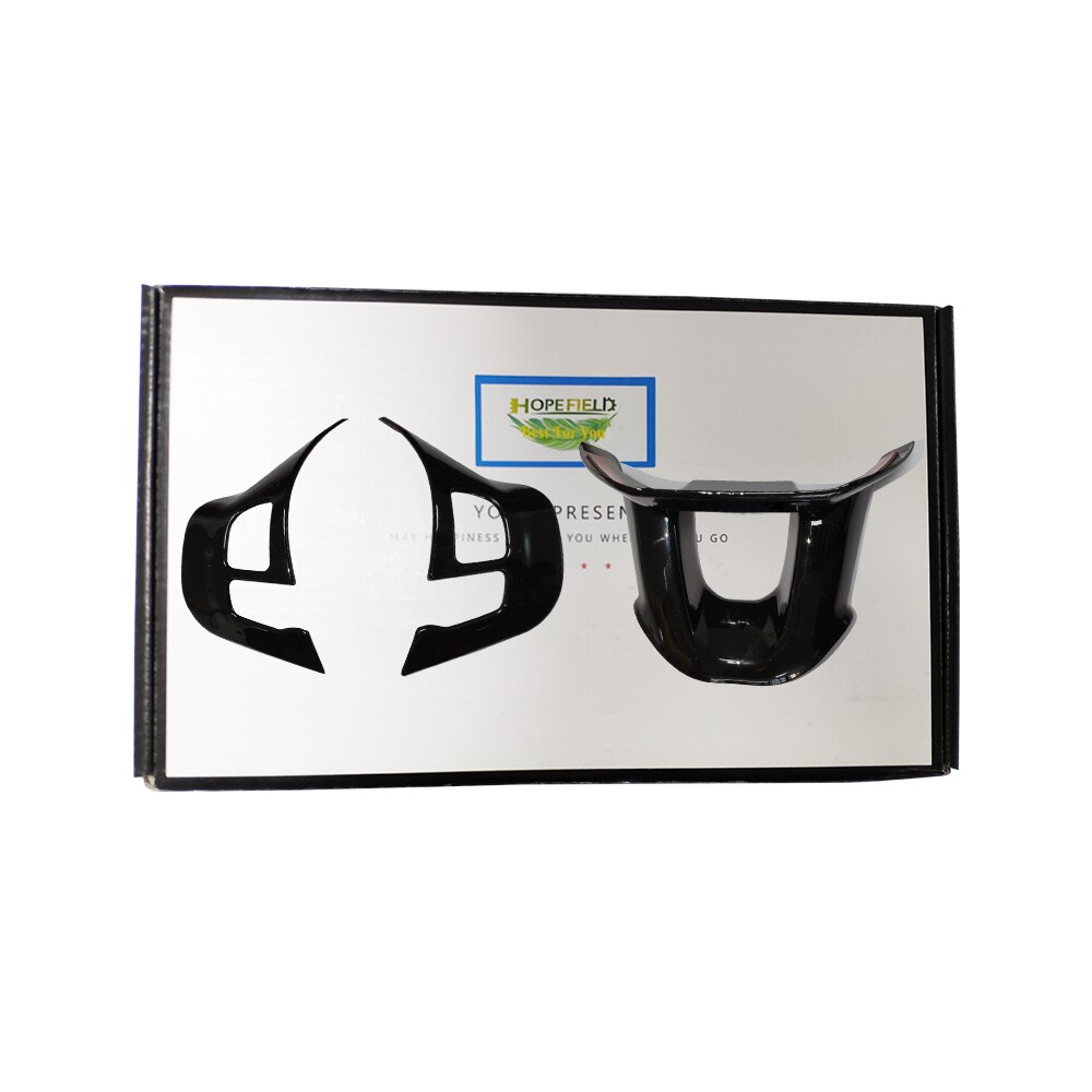 Car Steering wheel sticker wrap cover logo emblem decal black carbon fiber interior trim for Peugeot 208 T9 accessories