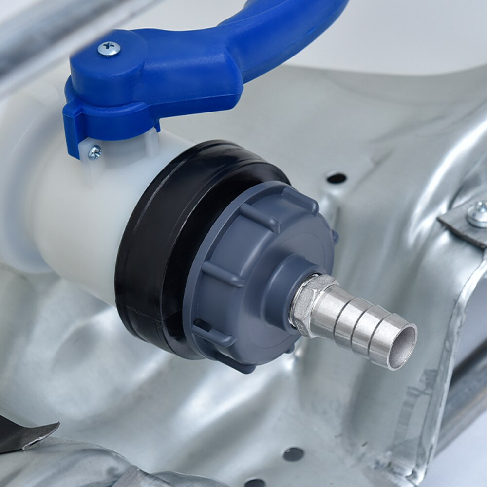 Válvula de mariposa activa/integrada para contenedor de tanque IBC, adaptador de tanque IBC, interruptor de 1000l, plástico DN40/DN50/DN80