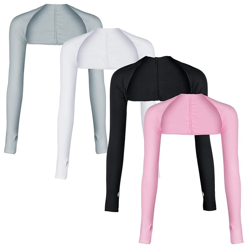 Manchons de bras de refroidissement, 4 pièces, châle de Protection solaire, châle de Golf Anti-UV, manchons de bras avec trou pour les doigts pour le cyclisme: Default Title