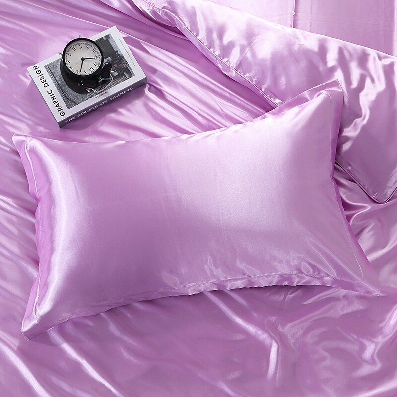 soft white pillow case 48x74cm satin pillowcase for hair Silk Pillow cover Home decoration: xueqing