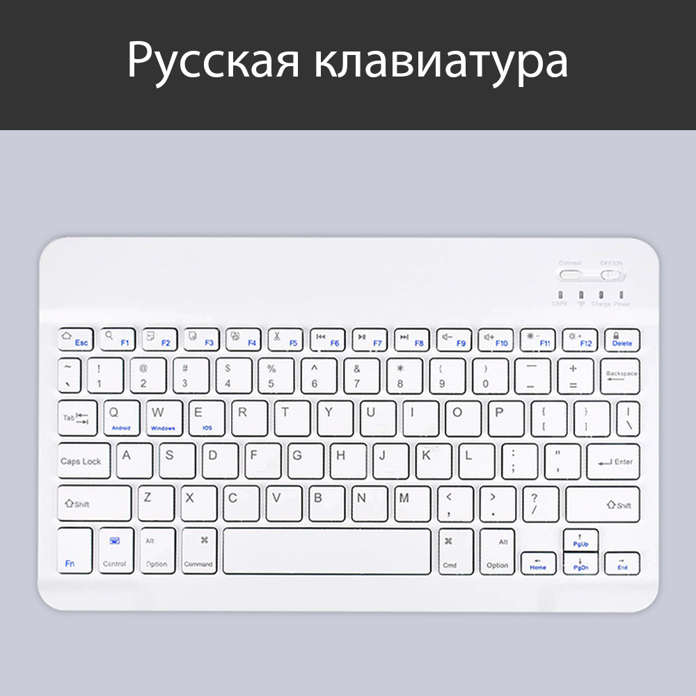 Für Android Ios Windows Bluetooth Wireless Tastatur Weiß Extra lange Standby-Tablet-Tastatur und Maus mit One-Click-Schalter: Black