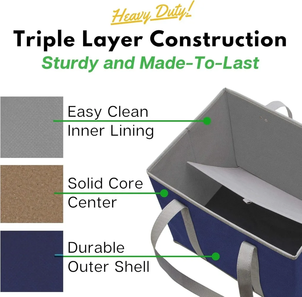 Portable Tote Bag Storage Box, Large Capacity Foldable Strengthen The Bottom Grocery Shopping Bag,Eco-friendly Picnic Bag ﻿