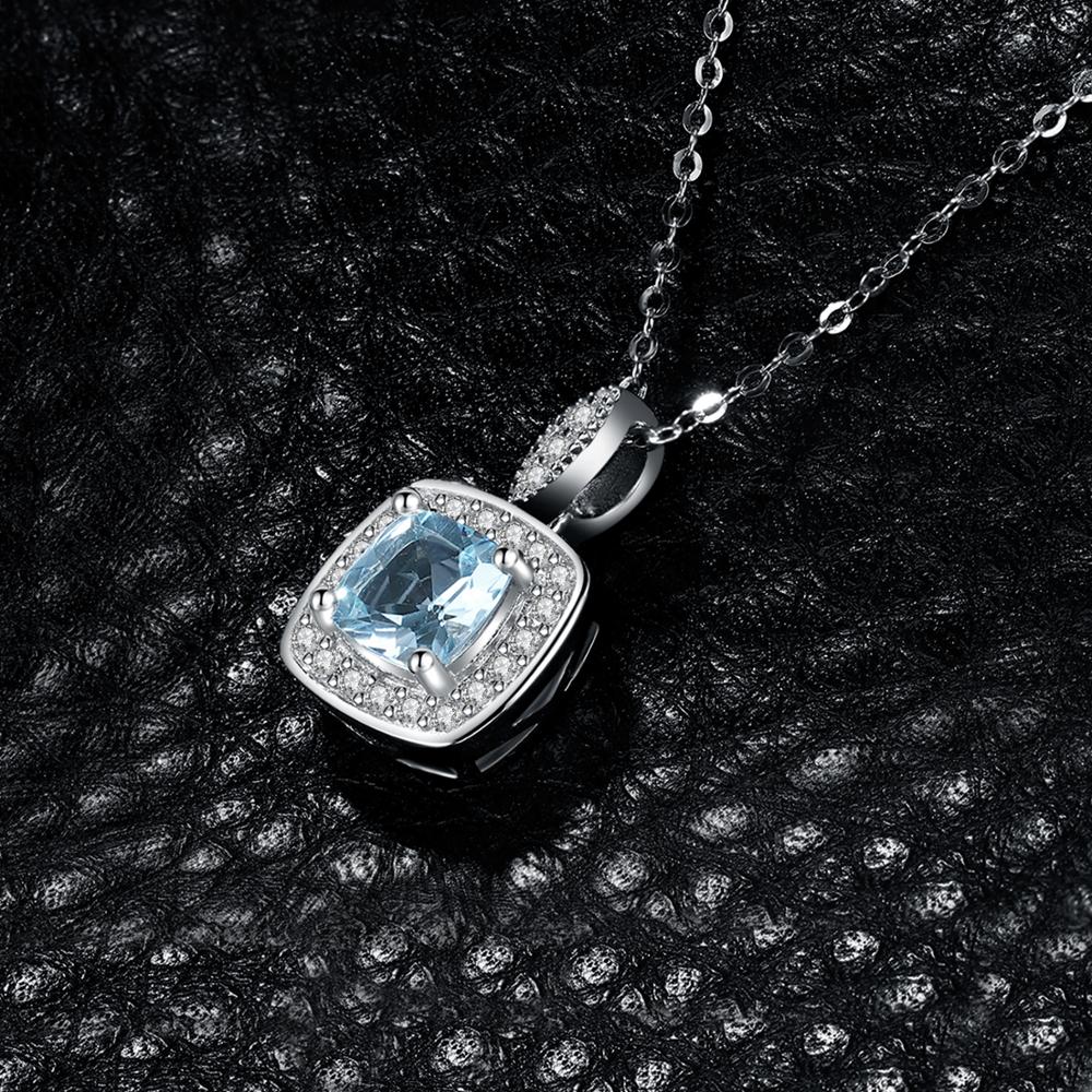 Juvelrypalace naturblå topas vedhæng halskæde 925 sterling sølv ædelsten choker statement halskæde kvinder ingen kæde