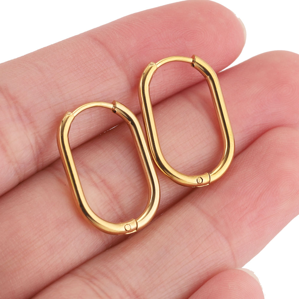 Pendientes de aro de acero inoxidable para mujer, joyería para Piercing, aro para prevenir alergias, joyería al por mayor, 6 uds.