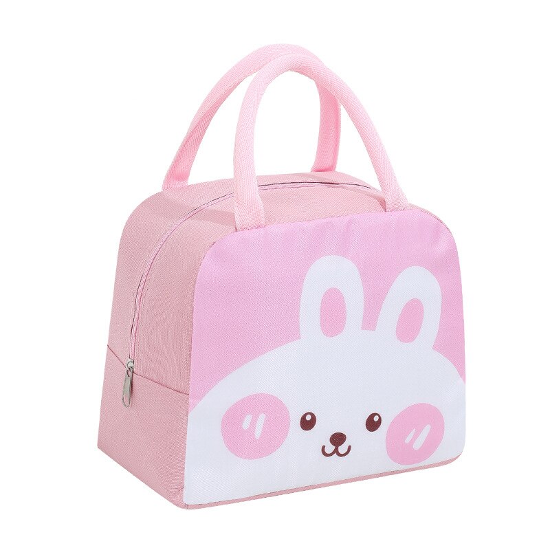 Portable Insulated Thermal Lunch Box Picnic Supplies Bags Cartoon Lunch Bag Box Lunch Bags for Women Girl Kids Children: Pink Rabbit