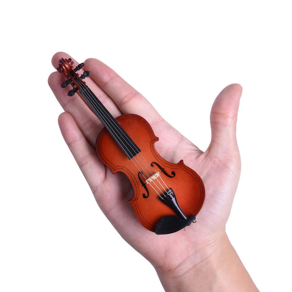 Mini Violin Model Miniature Classical Violin Replica Decoration Display Mini Musical Instrument Ornaments with Stand Case