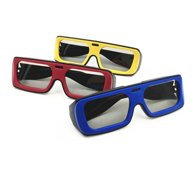 Vskey 3 stk til voksen polariseret 3d briller til passiv 3d fjernsyn tv real d biograf film biograf system hd mænd/kvinder: Bland farve