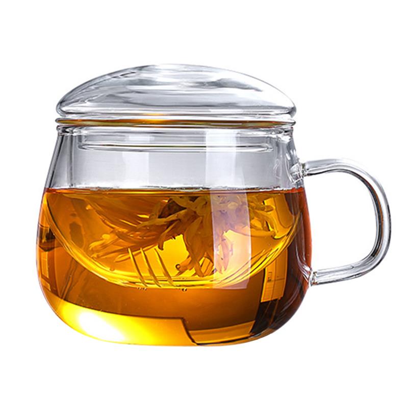 Kapmore transparent glas tekopp klassisk värmebeständig glaskopp glas temugg glas kaffemugg med lock dricksredskap: 3