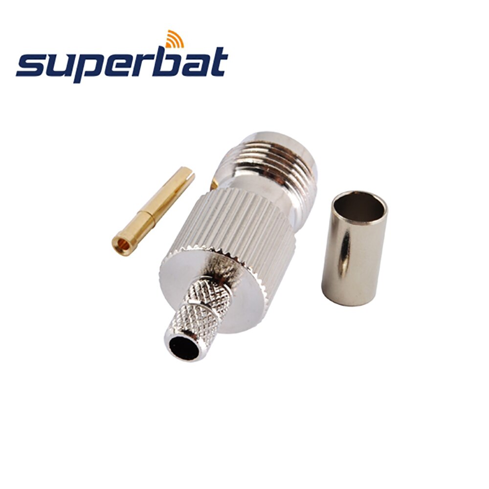 Superbat 10pcs TNC Crimp Female RF Connector for Coaxial Cable LMR195 RG58 RG400 RG142 for pigtail cable