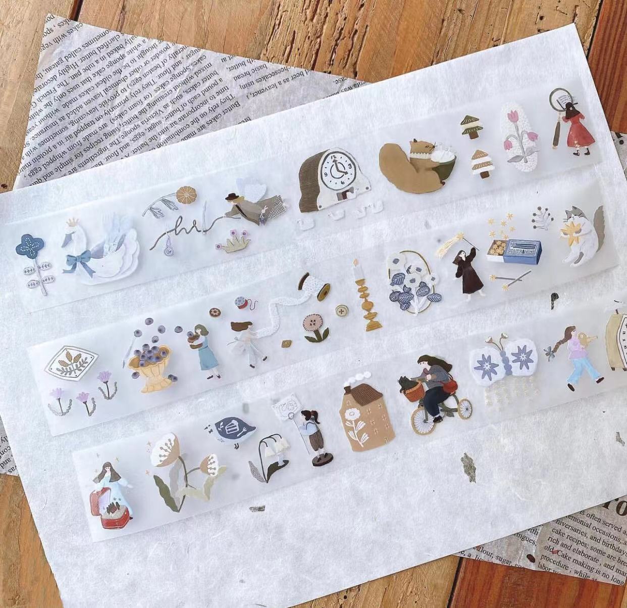 1 bucle de hiedra, nieve, árbol de limón Vintage, granja, bosque, chica, Washi, cinta PET para hacer tarjetas, bricolaje, Plan de álbum de recortes, pegatina decorativa: Gris oscuro