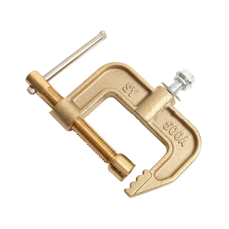 500A Brass Material Classical G Shape Ground Welding Earth Clamp Brass Welding Clamp for Welding Machine M21 23