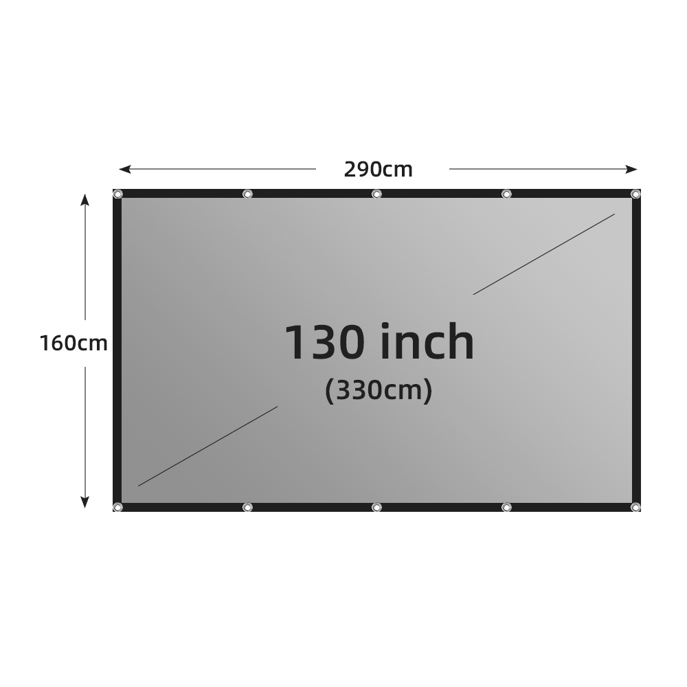 LEJIADA Projector Screen 60-133 Inch Metal Grey Anti-Light 16:9 Portable Black Border With Holes Home Outdoor Projection Screen: 92 inch
