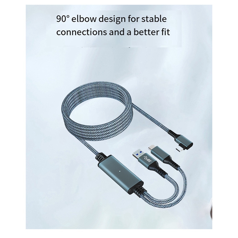 Für Meta/Oculus Quest 3 Link-Kabel, 5 m VR-Datenkabel, 2 A, schnelles Aufladen, 5 Gbit/s Hochgeschwindigkeits-Datenübertragungskabel, einfach zu bedienen