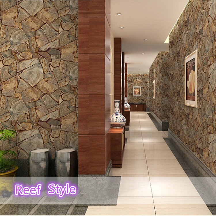 3D PVC Stone Pattern Wallpaper Home Decor Bedroom Reading Room Wall Paper 0.53m*1m: 1903