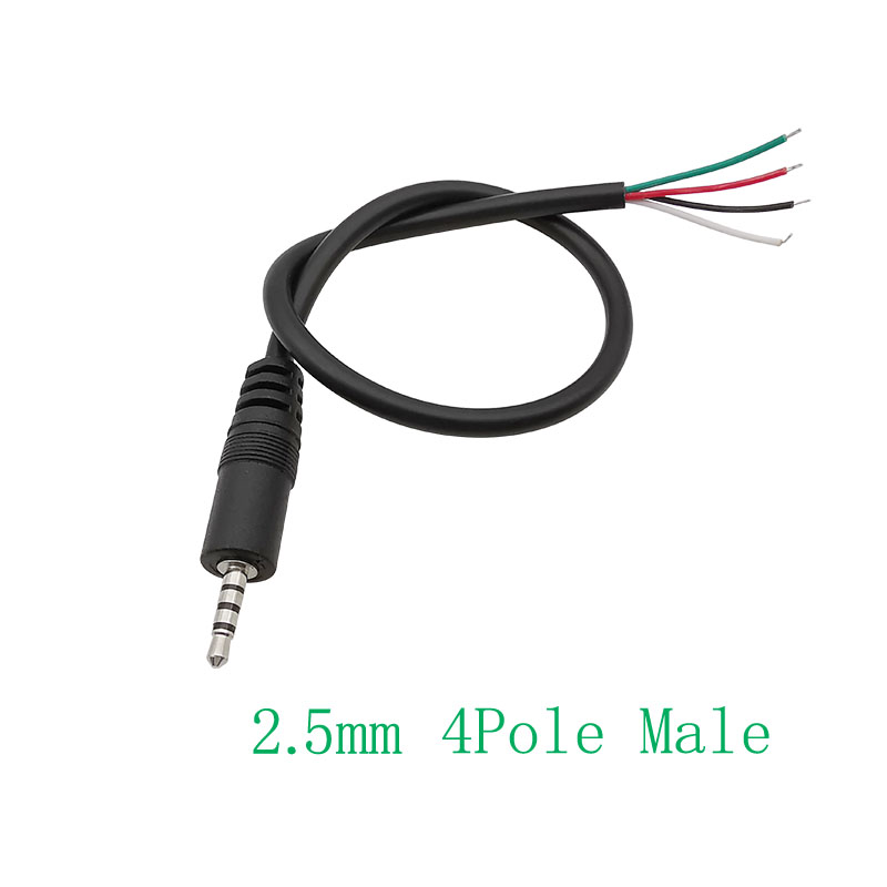 Spina maschio mono/stereo da 2,5 mm/Jack femmina connettore per cuffie Audio estensione spillo 2/3/4 poli cavo a filo nudo saldatura riparazione fai da te: marrone / 10-19 Pz