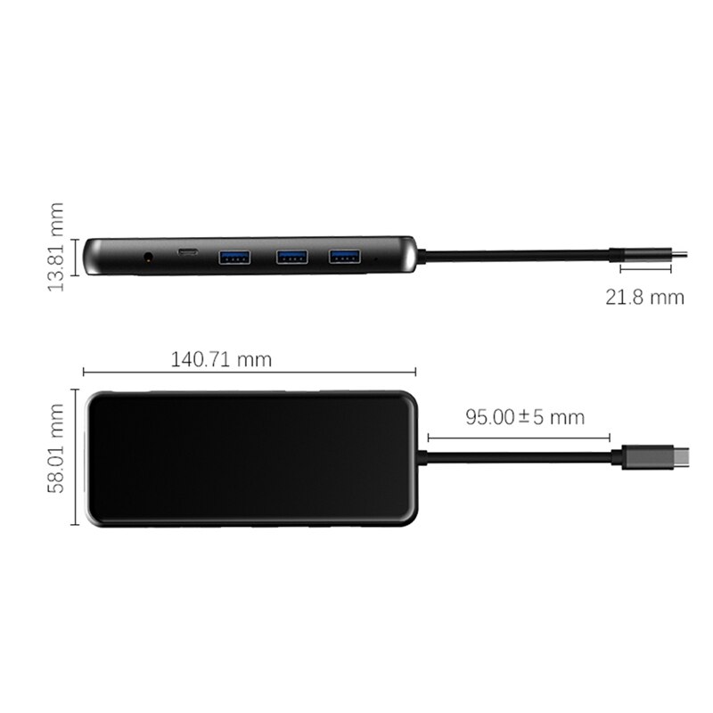12 In 1 Type C Usb Hub Docking Station USB3.1 Naar Ethernet Poort/Hdmi/Vga/Audio/pd Hub Voor Pro Thunderbolt