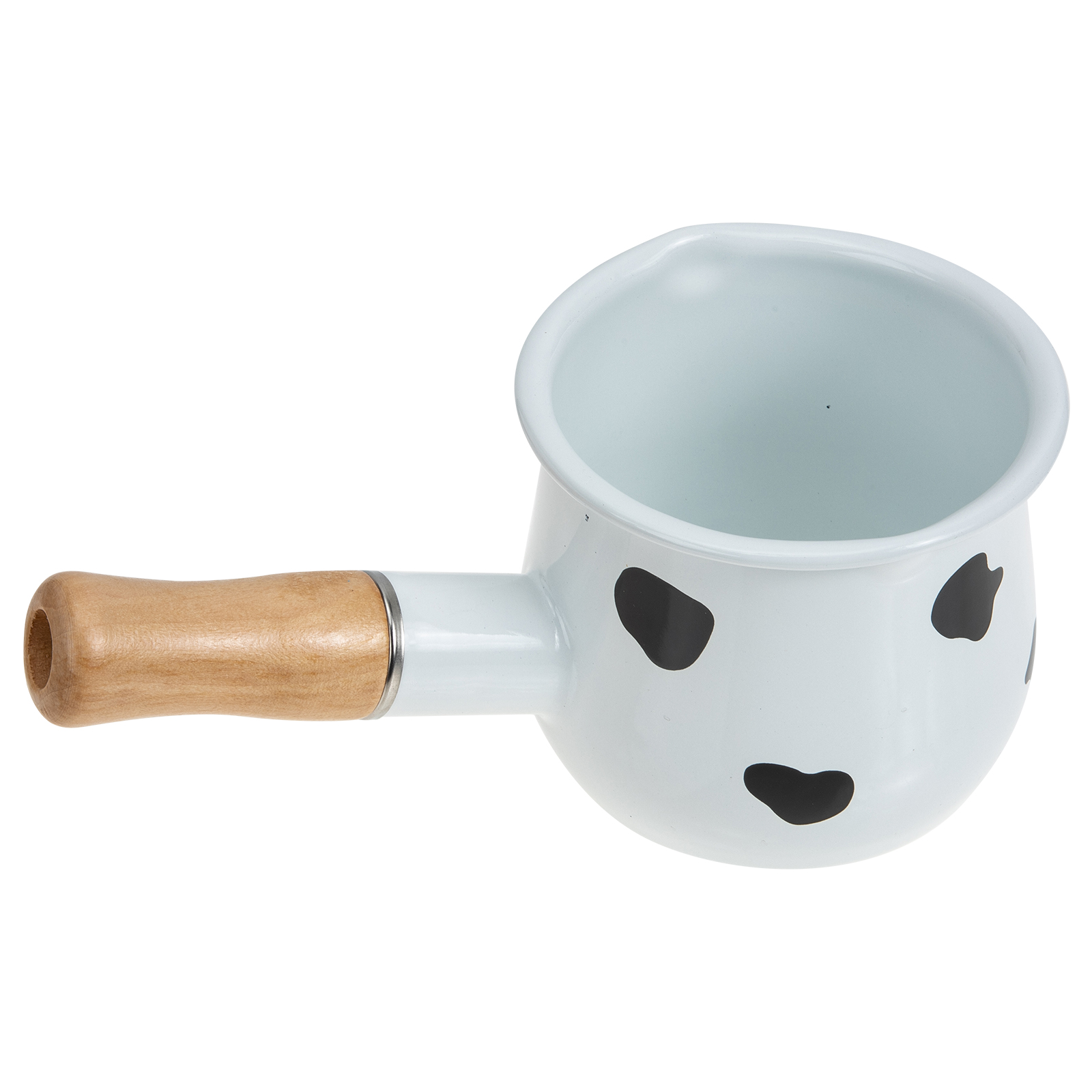 Wooden Handle Pot Household Enamel Pan Assisted Food Saucepan