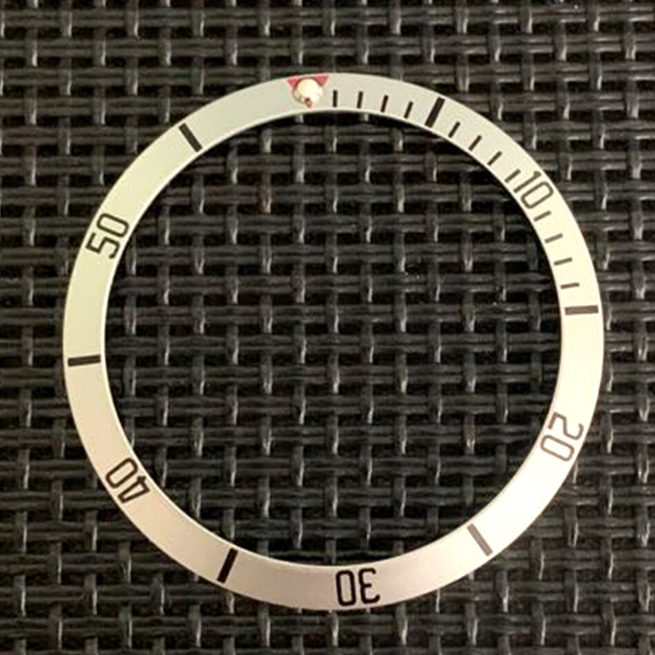 Accesorios para reloj bisel de aluminio diámetro exterior 36,5 diámetro interior 30,6mm HJ67: Plata