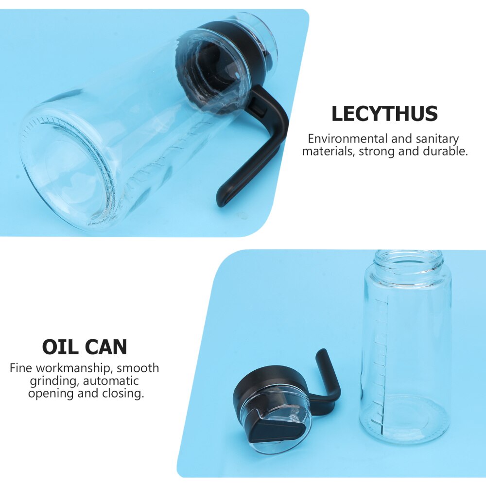 1Pc 600ml Glass Oil Pot Kitchen Oil Storage Bottle Seasoning Pot (Transparent)