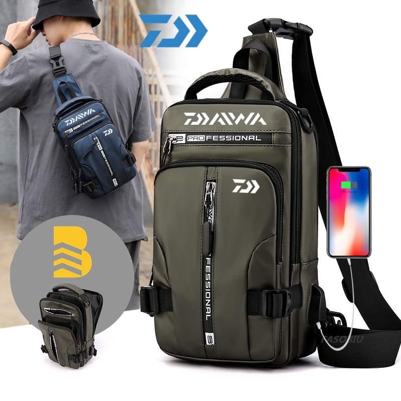 Daiwa Men Women Single Shoulder Fishing Bags Water... Grandado
