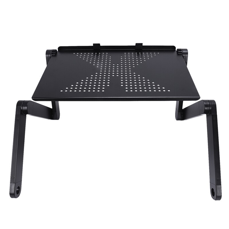 Noir 360 degrés réglable ordinateur portable pliable ordinateur portable Table de bureau ventilateur trou support plateau