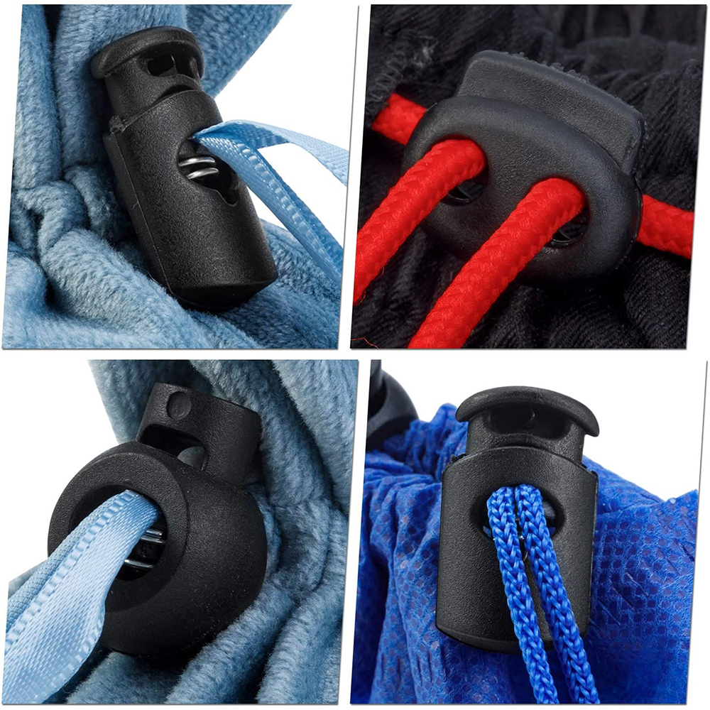 50pcs Cord Lock DIY Plastic Spring Toggle Stopper Lanyard String Cord Clip for Drawstrings Use in Shoelace Clothing