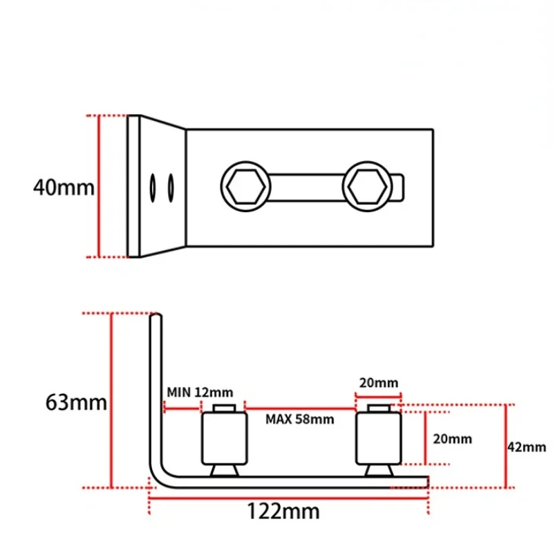 Heavy Duty Sliding Barn Door Floor Guide,Adjustable Roller,Wall Mount System,Flush Bottom Double Roller Bearing