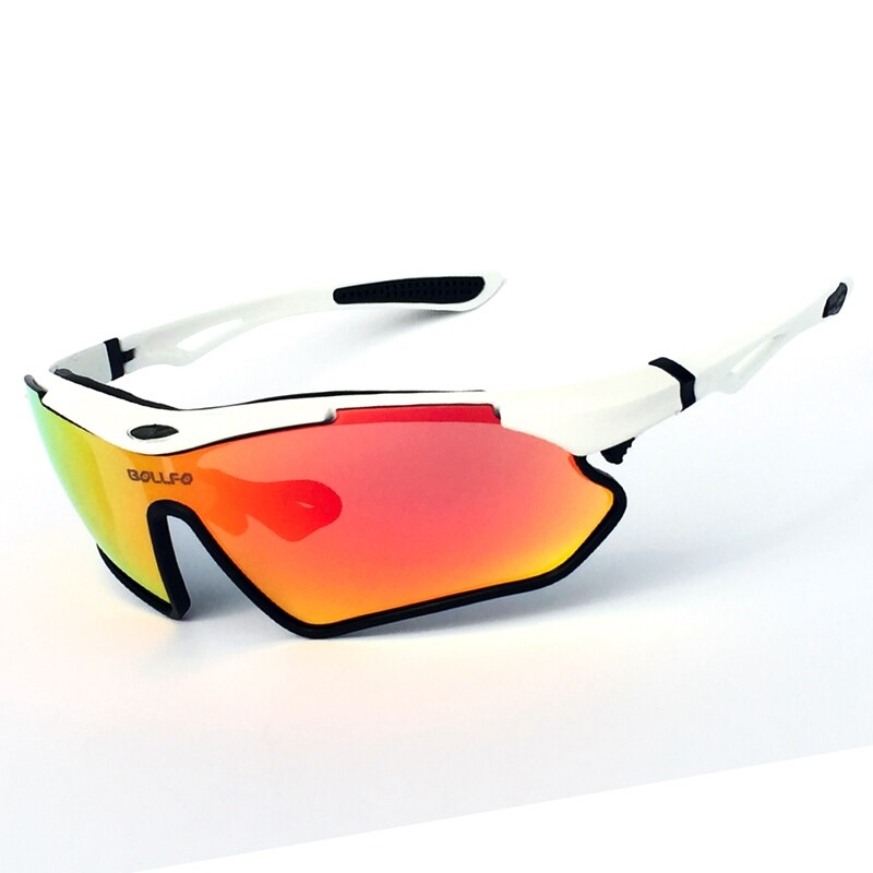Gafas de ciclismo polarizadas para hombre UV400 MTB, gafas deportivas, gafas de sol para ciclismo, gafas de sol para ciclismo, gafas de pesca: white-black-red