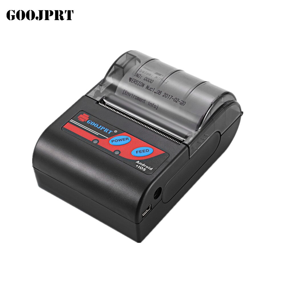 Goojprt hq blekkløs bærbar trådløs notatskriver 58mm mini bluetooth pos termisk kvitteringsskriverpapir til android ios mobiler: naken skriver / Uk støpsel