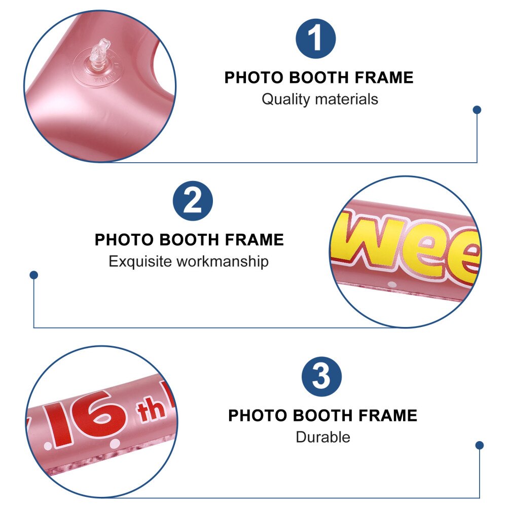 1 Pc Birthday Inflatable Photo Frame PVC Party Photo Props Supply for Age 18