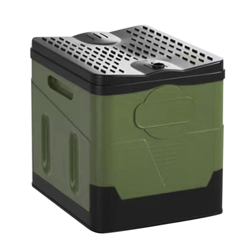 Cubo de inodoro para coche, bote de basura de gran capacidad de rodamiento fuerte para viaje de emergencia, autoconducción, inodoro portátil plegable al aire libre: Azul