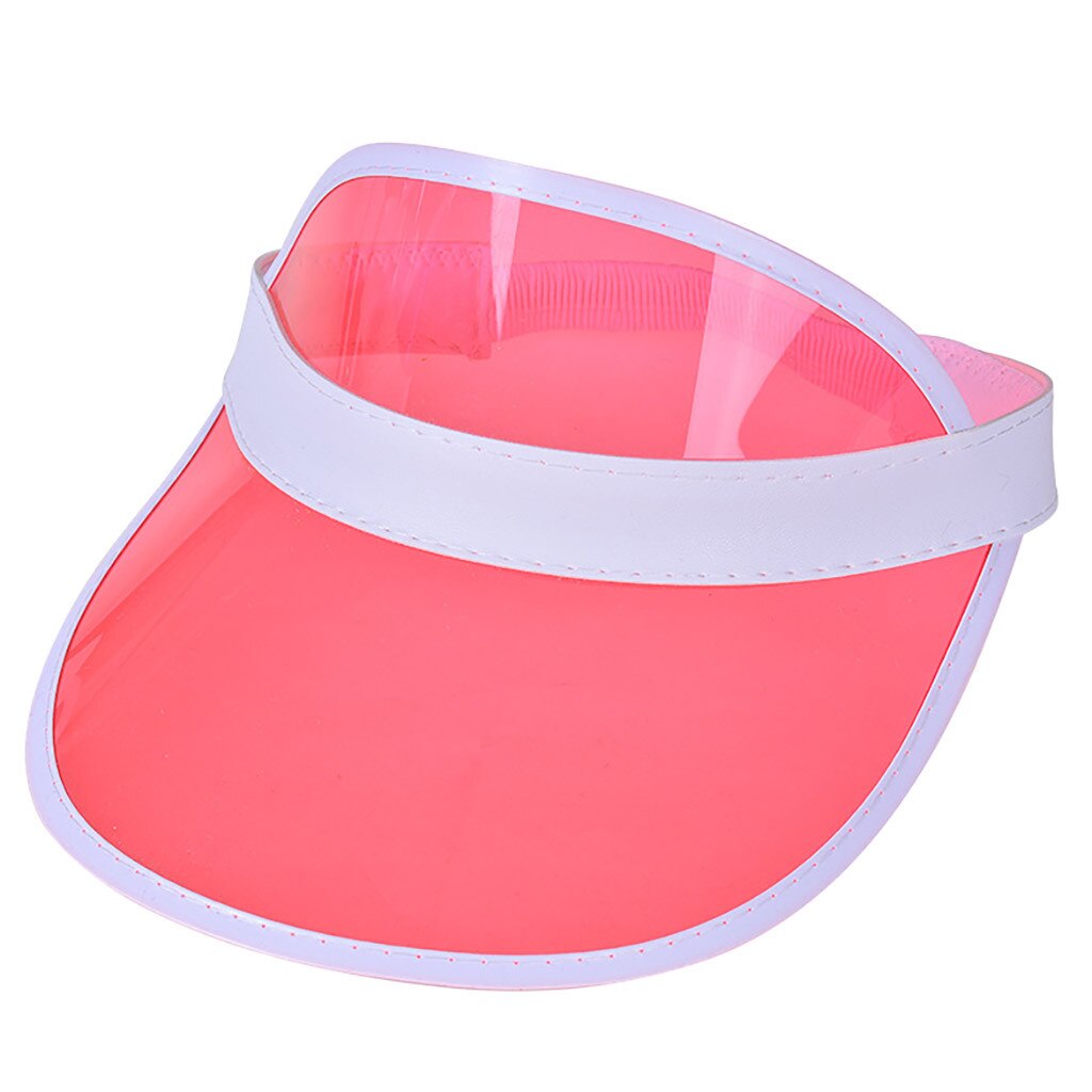 Visera transparente para hombre y mujer, visera transparente para de verano, gorra de plástico de Pvc transparente para adultos, visera, sombrero de sol Unisex para exteriores #10: Watermelon Red 