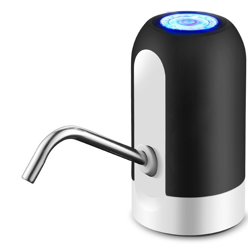 Hjem innretninger vannflaske pumpe mini fett vann elektrisk pumpe usb lade automatisk bærbar vanndispenser drikke dispenser: Svart