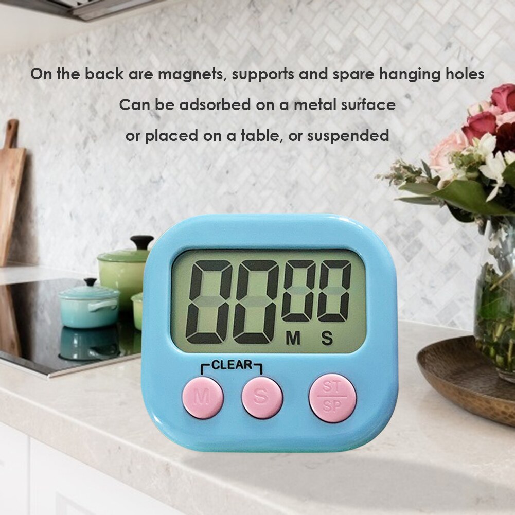 Kitchen Electronic Timer LCD Digital Display Screen Timer Magnetic Cooking Table Countdown Alarm Clock Stopwatch with Stand