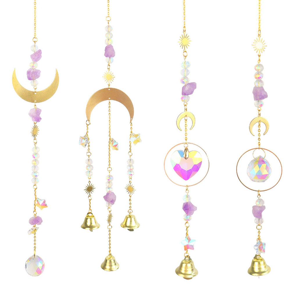 Metal Rainbow Collection Hanging Diamond Crystal Prisms Wind Chimes Decor Garden Decor Crystal Decor Wind chimes