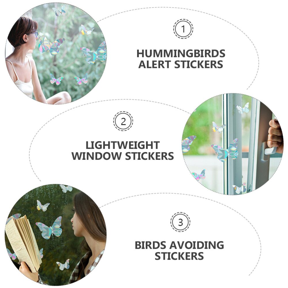 10 Sheets 1 Set Durable Window Alert Stickers Static Stickers Window Stickers