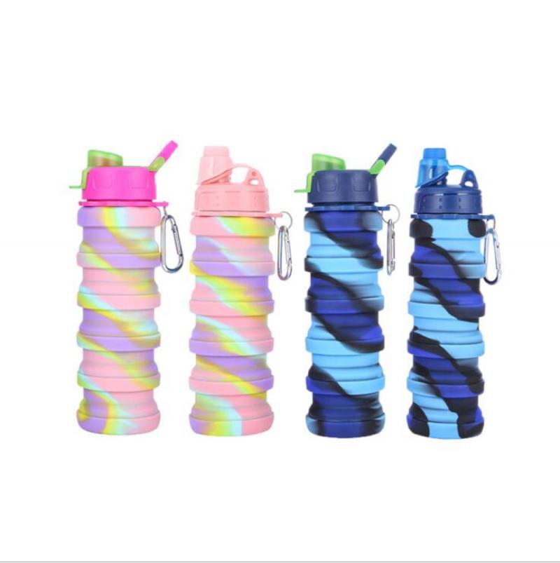 500Ml Fietsen Water Fles Opvouwbare Lekvrij Siliconen Sport Water Cup Creatieve Telescopische Draagbare Outdoor Drinkware Thee Cup