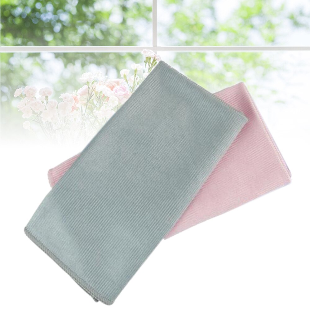2 Pcs Extra Microfiber Glass Polishing Cloth Multi-purpose Seamless Lint-Free Cleaning Cloth 30 x 30CM (Random Color)