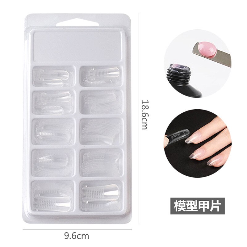 Moule pour Gel de construction rapide, 100 pièces/boîte, plateau sans papier, système d'ongles, pointes de couverture complètes, extensions d'ongles, moules supérieurs: Default Title