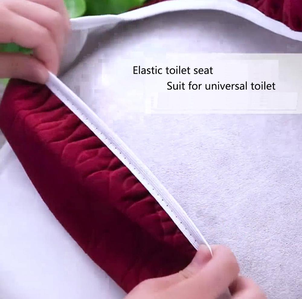 Fyjfaon pokrowiec na deskę sedesową ciepły gruby muszla klozetowa pokrycie siedzenia łazienka dekoracyjna pokrywa robić toalety osłona pyłoszczelna czerwona niebieska kawa