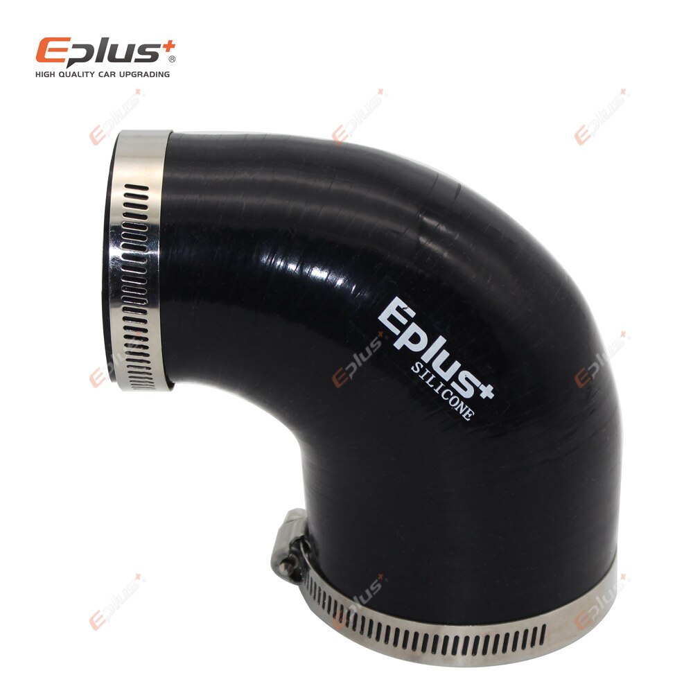 EPLUS Universal- Silikon Schläuche Schlauch Anschluss Ladeluftkühler Turbo Aufnahme Rohr Koppler Schlauch 90 Grad Mehrere Größen Schwarz