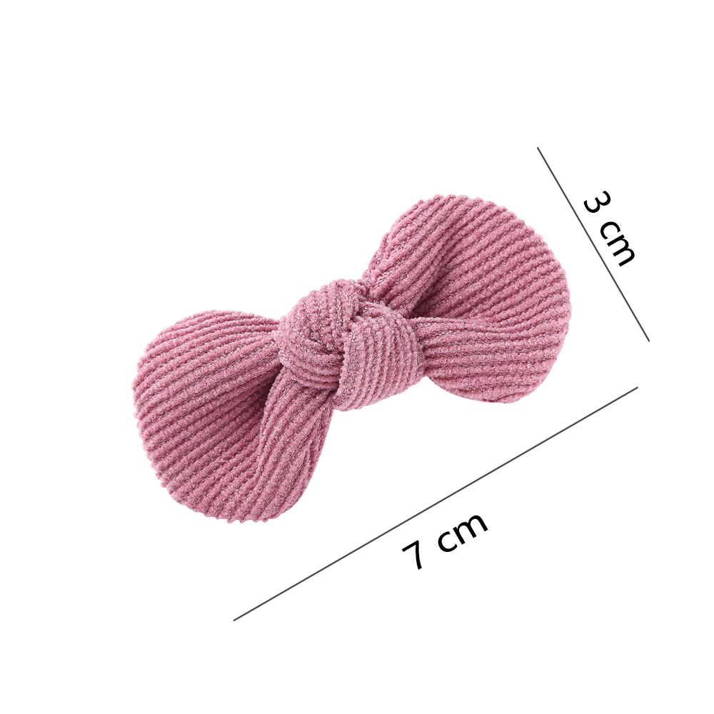 14 pz/lotto clip di capelli dell'arco del bambino per i bambini della neonata forcine di velluto a coste orecchie sveglie Barrettes bambino accessori per capelli per bambini