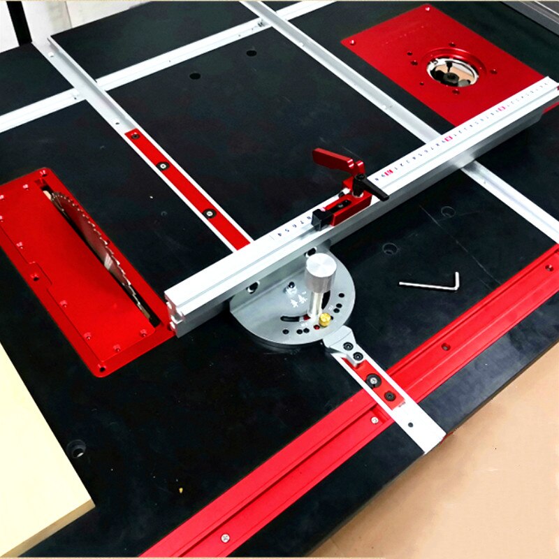 Aluminum Angle Miter Gauge Sawing Assembly Ruler Woodworking Tool 400mm Alluminium Fence with Metric Scale for Table Saw Router