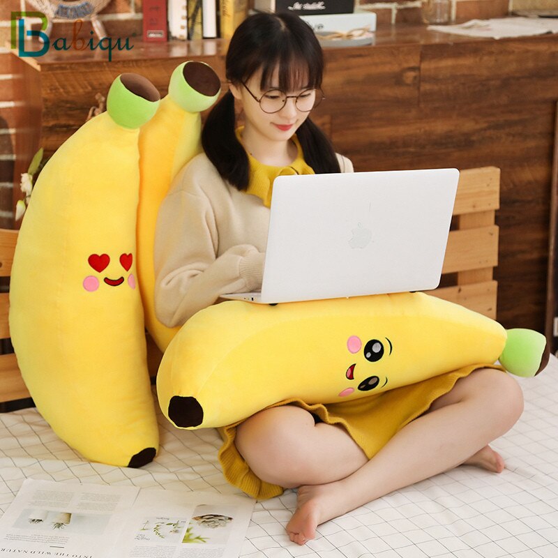 Hot New 1pc 80/100CM śliczne pluszowe owoce zabawki żółty Banana pluszowe rośliny zabawki Banana poduszki dla domu łóżko dziecko dzieci prezenty urodzinowe
