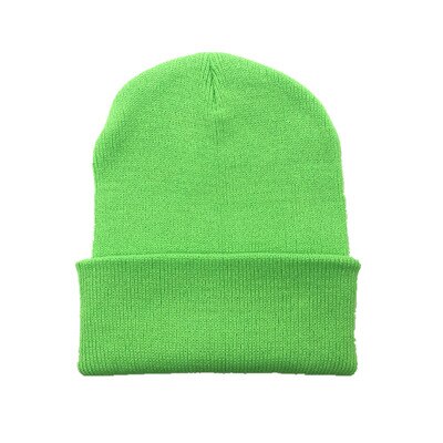 Bonnet unisexe solide | Mélange de laine, bonnet unisexe, bonnet d'automne et d'hiver, casquette tricotée chaude pour hommes et femmes, chapeaux Gorro bonnets de Ski: Light Green