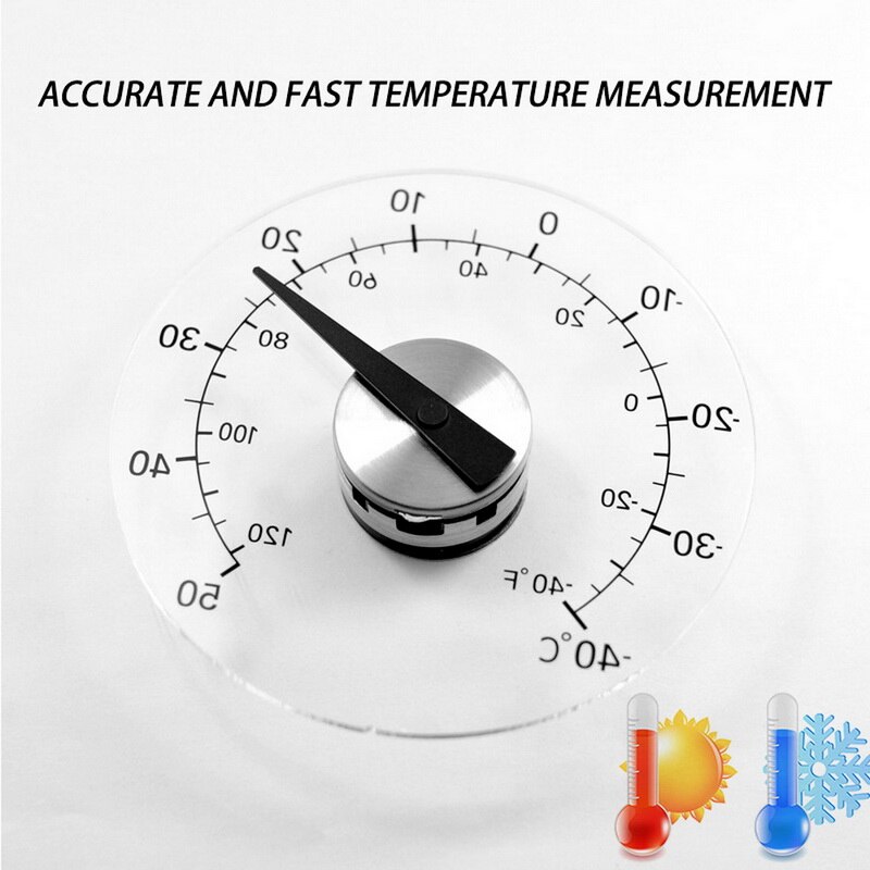Transparent cirkulär utomhus fönster termometer temperatur väderstation verktyg